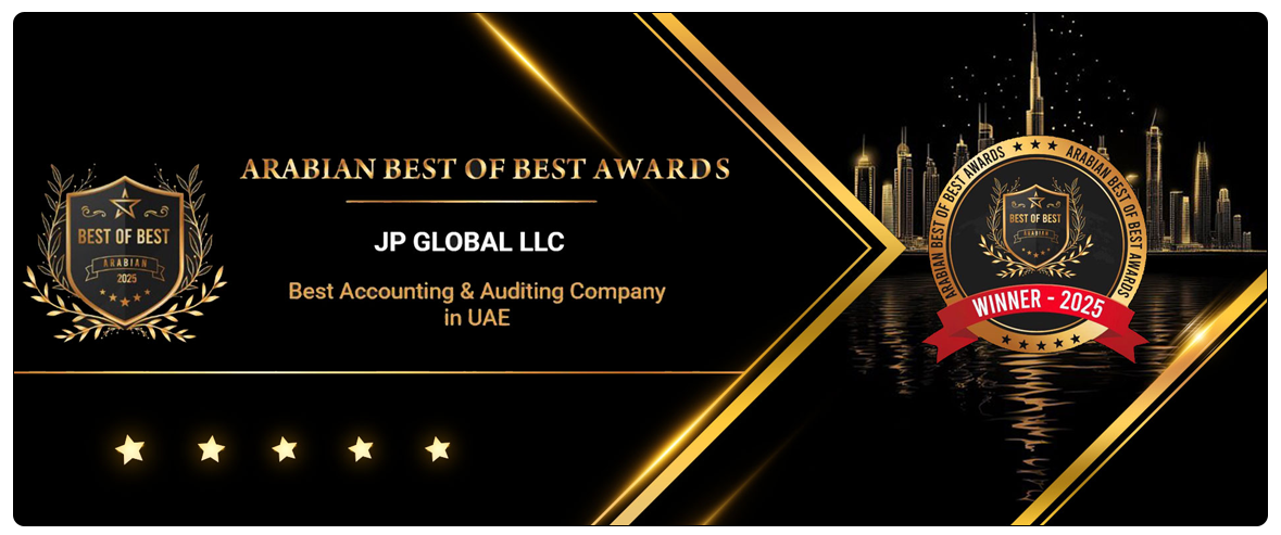 Arabian Best of Best Awards — JP Global LLC — Best Accounting and Auditing Company in UAE — Winner 2025
